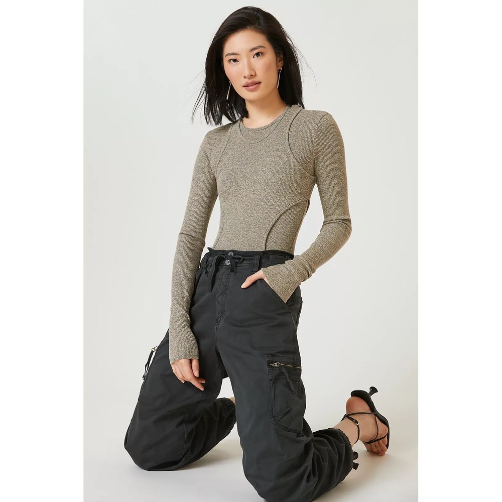 Anthropologie Agolde Tuva Double Layer Bodysuit Size XSmall